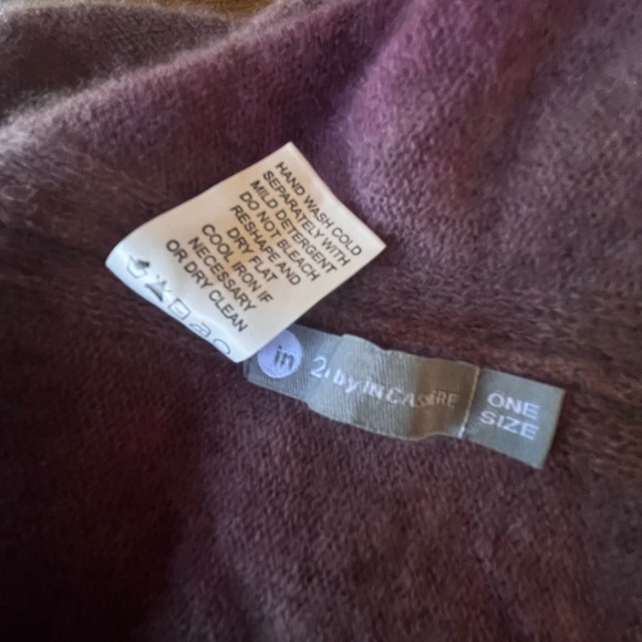In2 by InCashmere 100% Cashmere Purple Tie Dye Poncho Sweater OS S M L XL - Picture 5 of 5